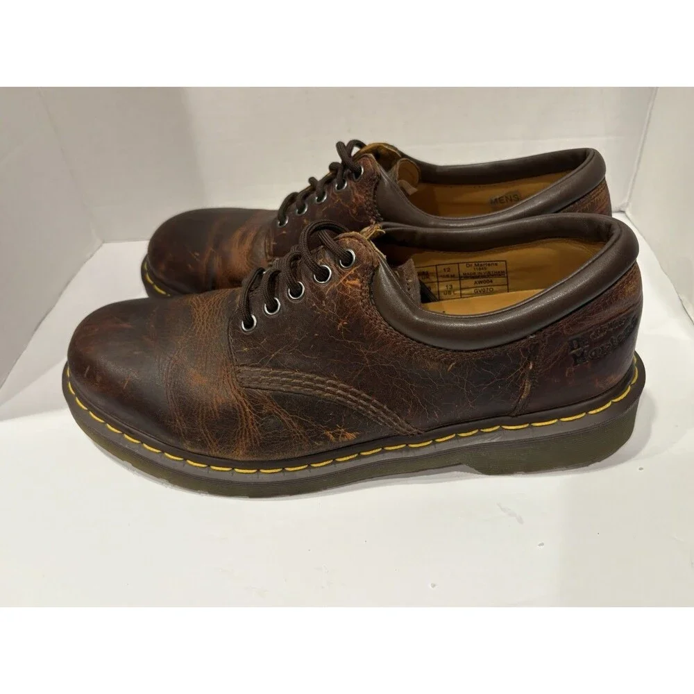 Dr. Martens 1461 3 Eye Crazy Horse Brown Leather Oxford Shoes Men’s US 12